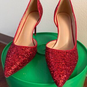 Red Glitter Heels